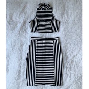 G By Guess Crop top and Pencil Skirt Set Stripes